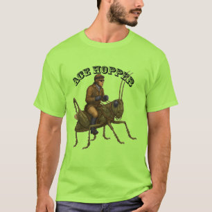 Vintage-Pilot auf einem riesigen Heuschrecke URM T-Shirt