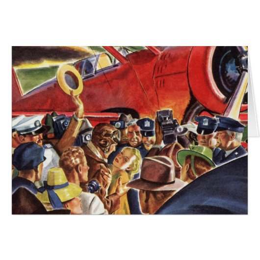 Vintage-Pilot eines einmotorigen Propellerflugzeug (Vorderseite (Horizontal))