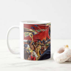 Vintage-Pilot eines einmotorigen Propellerflugzeug Kaffeetasse