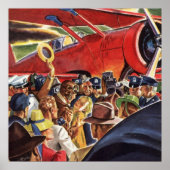 Vintage-Pilot eines einmotorigen Propellerflugzeug Poster (Vorne)