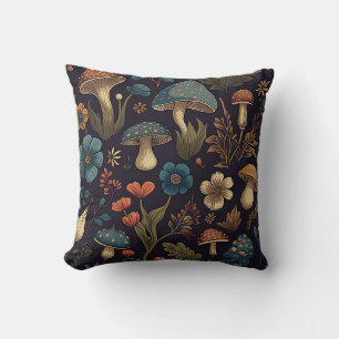 Vintage-Pilz-Blumendesign-Kunst Kissen