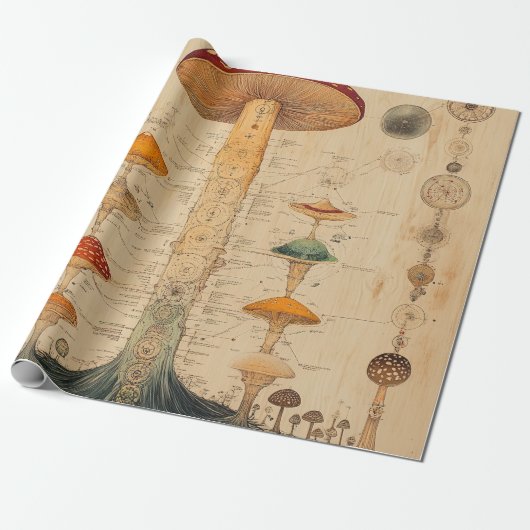 Vintage-Pilz-Botanik-Chart (11) Geschenkpapier (Ungerollt)