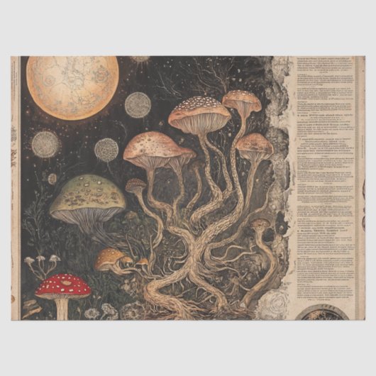 Vintage Pilz-Botanik-Chart (7) Seidenpapier (Vorderseite)