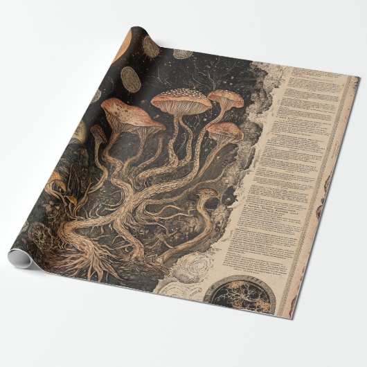 Vintage Pilz-Botanikkarte (7) Geschenkpapier (Ungerollt)