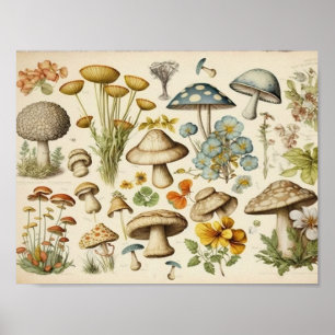 Vintage Pilz Cottagecore Poster