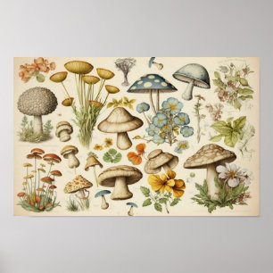 Vintage Pilz Cottagecore Poster