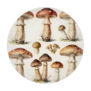 Vintage Pilz-Stachelschwamm-Botanische Pilze  Schneidebrett