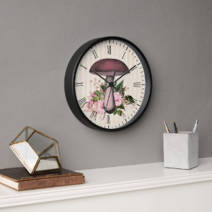 Vintage-Pilz- und Blumenkompilation Uhr