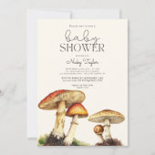 Vintage Pilzdusche Botanische Babydusche Einladung (Vorderseite)