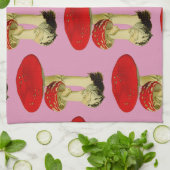 Vintage Pilze aus Rot und Rot Geschirrtuch (Gefaltet)