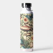 Vintage Pilze, Blume, Schmetterlinge Trinkflasche (Links)