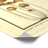 Vintage Pilze Brown Cap Französische Kunst drucken Poster (Ecke)