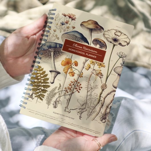 Vintage Pilze - Naturname und -gegenstand Planer