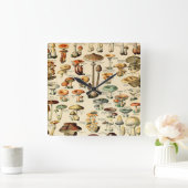 Vintage Pilze & Pilze Quadratische Wanduhr (Zuhause)