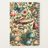 Vintage Pilze, Schmetterlinge und Blume Notizblock (Rückseite)
