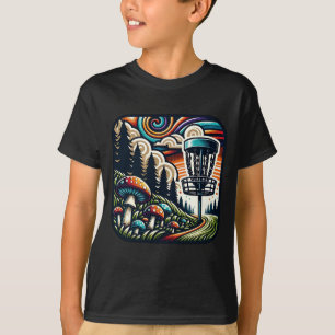 Vintage Pilze und Golfplatz Disc Art T-Shirt