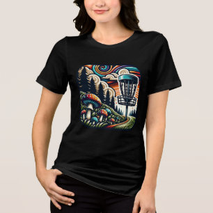 Vintage Pilze und Golfplatz Disc Art Tri-Blend Shirt
