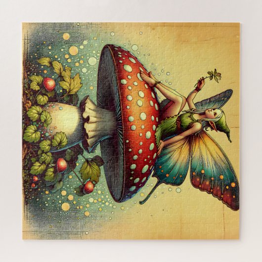 Vintage Pilze und Pilze Puzzle (Horizontal)