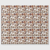 Vintage Pilzfamilie Botanische Printwerbung Geschenkpapier (Flach)