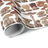 Vintage Pilzfamilie Botanische Printwerbung Geschenkpapier (Rolleneckpunkt)