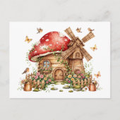 Vintage, Pilzhütte Postkarte (Vorderseite)