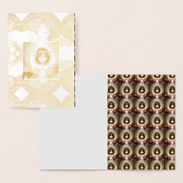 Vintage Pilzmuschel Folienkarte