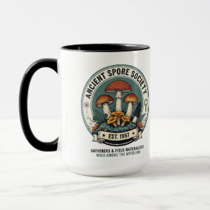 Vintage-Pilzsammler- und Mykologie-Club-Design Tasse