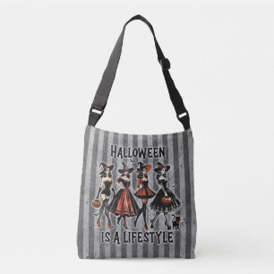 Vintage Pin-up Halloween Hexen Tragetaschen Mit Langen Trägern