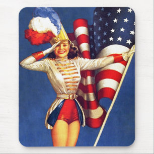 Vintage Pin-up Patriotic Design Gift Mouse pads Mousepad