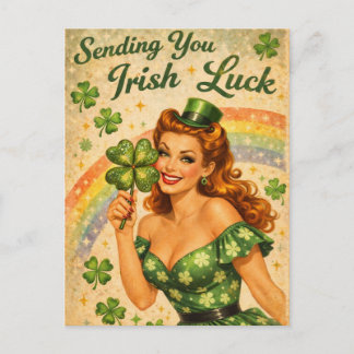 Vintage Pin-Up St. Patrick’s Day Postcard Feiertagspostkarte