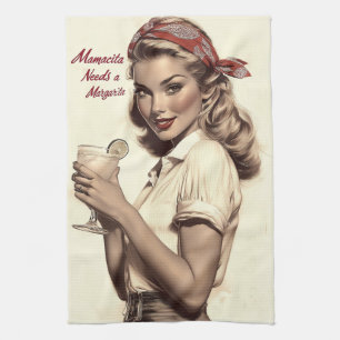 Vintage Pin-Up-Stil: Mamacita braucht eine Margari Geschirrtuch