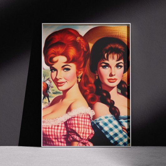 Vintage Pin-ups von Bauernmädchen Poster