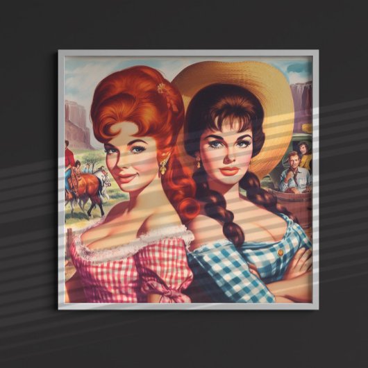 Vintage Pin-ups von Bauernmädchen Poster