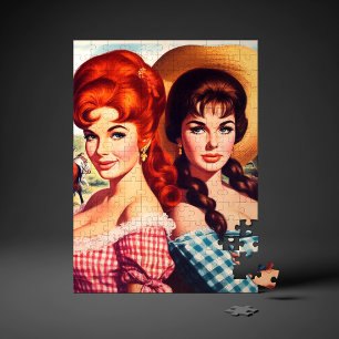Vintage Pin-ups von Bauernmädchen Puzzle