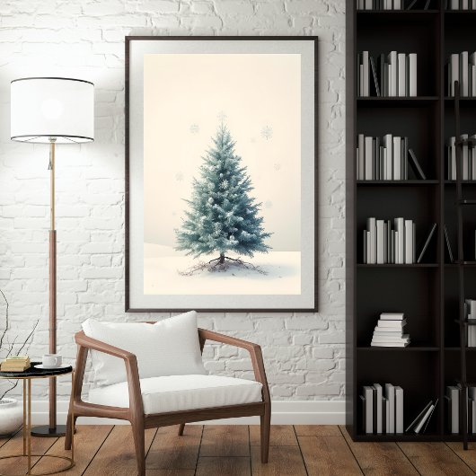 Vintage Pine Christmas Tree Poster
