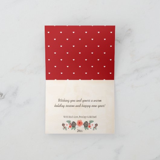 Vintage Pine Cone Weihnachtsfeier Danke (Innenseite)