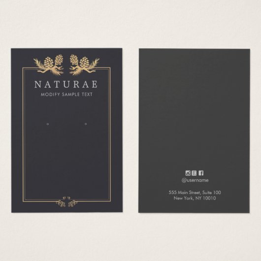 Vintage Pine Cones Earring Juwelier Display (Vorne & Hinten)