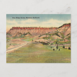 Vintage, Pine Ridge Buttes, Montana, Badlands Postkarte
