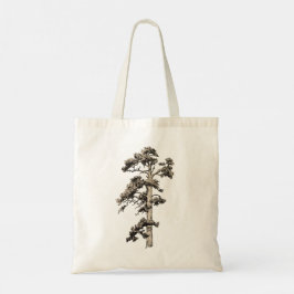 Vintage Pine Tree Sketch Kunst-Totenbeutel Tragetasche