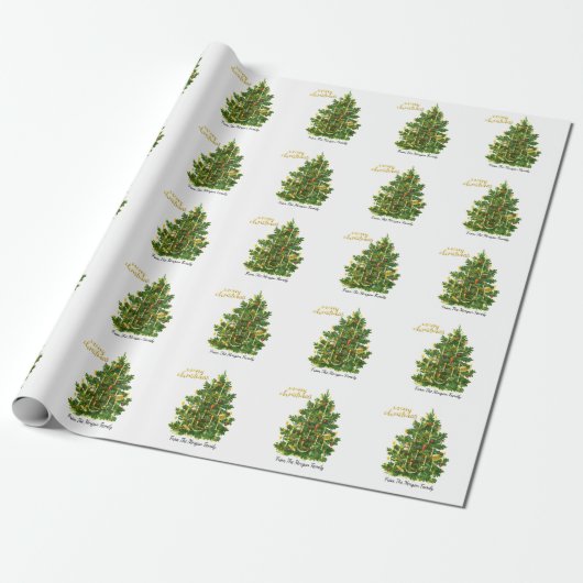 Vintage Pine Tree Weihnachten Geschenkpapier (Ungerollt)