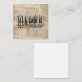 Vintage Pine Trees Nature Scene Newsprint Art Mitteilungskarte (Vorne/Hinten)