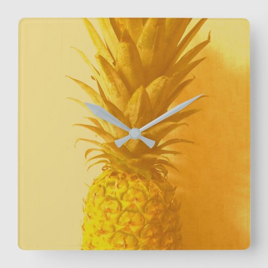 Vintage Pineapple - Kitchen Clock Quadratische Wanduhr (Vorderseite)