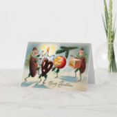 Vintage Pinecones Feiertagskarte (Vorderseite)