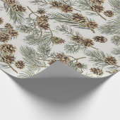 Vintage Pinecones Geschenkpapier (Ecke)