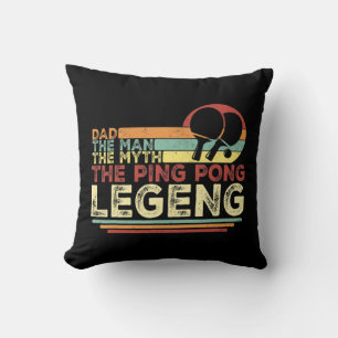 Vintage Ping Pong Papa Ping Pong Spielendes Tee-Va Kissen