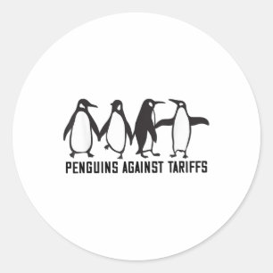 Vintage Pinguine protestieren gegen lustige Pingui Runder Aufkleber