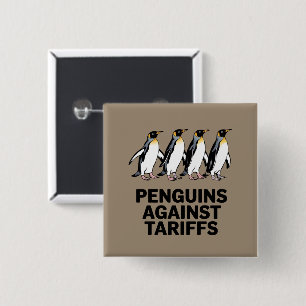Vintage Pinguine protestieren gegen Zölle Button
