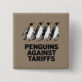 Vintage Pinguine protestieren gegen Zölle Button (Vorderseite)