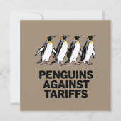Vintage Pinguine protestieren gegen Zölle Einladung (Vorderseite)