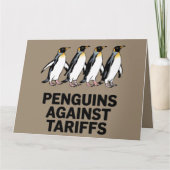 Vintage Pinguine protestieren gegen Zölle Karte (Vorderseite)